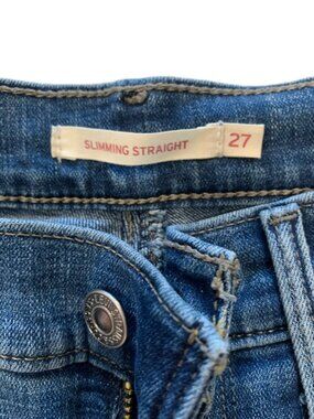 Levi’s Slimming Straight Mid‑Wash Stretch Denim Jeans Size 27